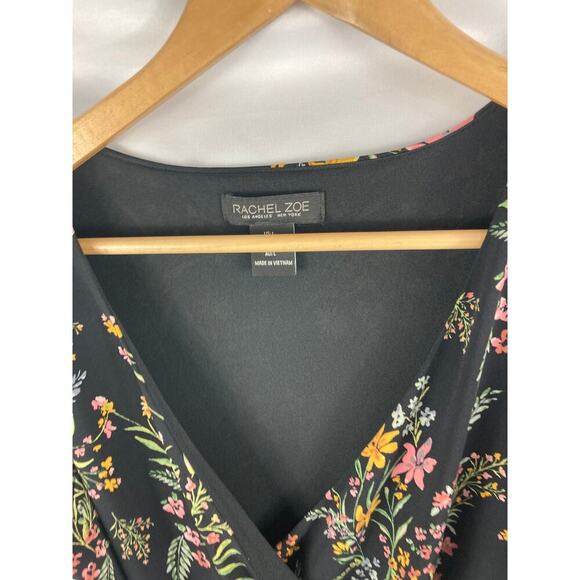 Rachel Zoe Floral Print Tie Waist Midi Dress Size Large - Picture 3 of 4